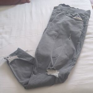 Torrid Gray Distressed Skinny Jeans